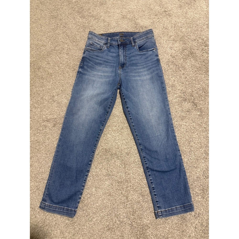 KUT from the Kloth Womens High Rise Crop Straight Leg Jeans Blue Size 2
